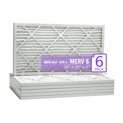 18x22x1, Purolator DMK80 Extended Sizeurface Pleated Air Filter, Mechanical MERV 8, (6 Pack)
