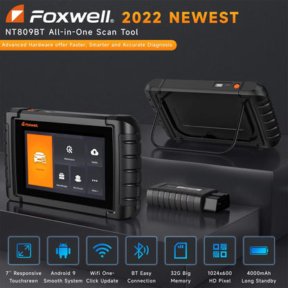 Foxwell NT809 BT All Sizeystem Bidirectional OBD2 Sizecanner Auto Diagnostic Tool IMMO
