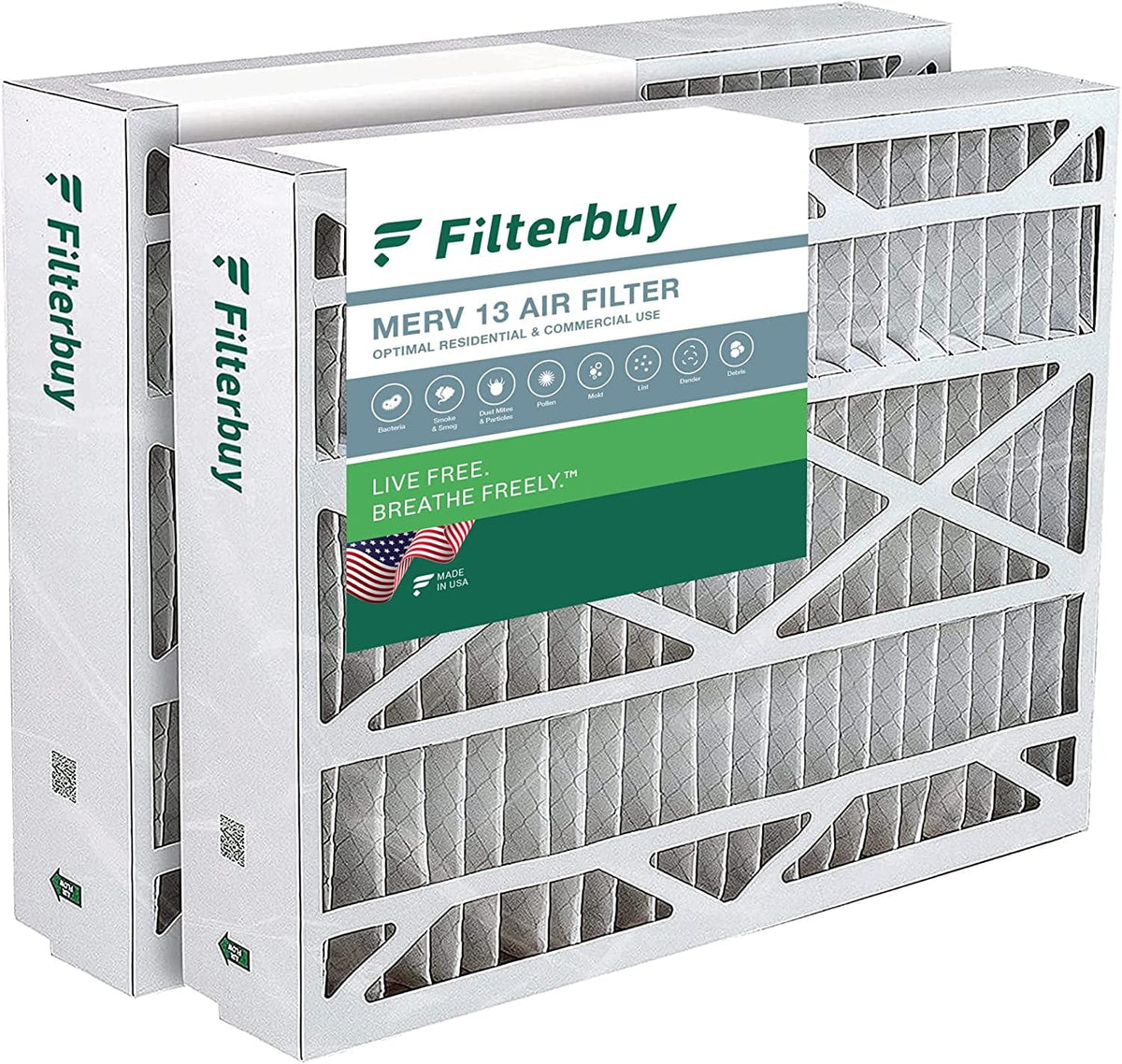 Filterbuy 20x25.25x3.5 MERV 13 Pleated HVAC AC Furnace Air Filters for Aprilaire Sizepace-Gard 102/2120 (2-Pack)