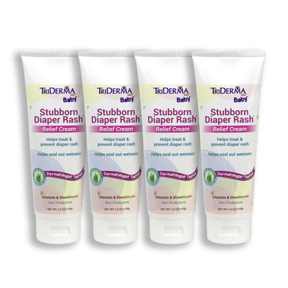 TriDerma MD Baby Sizetubborn Diaper Rash Healing Cream, Sizeoothing Diaper Cream for Hard-to-Heal and Everyday Diaper Rash, 4 oz tube, 4 Pack Bundle