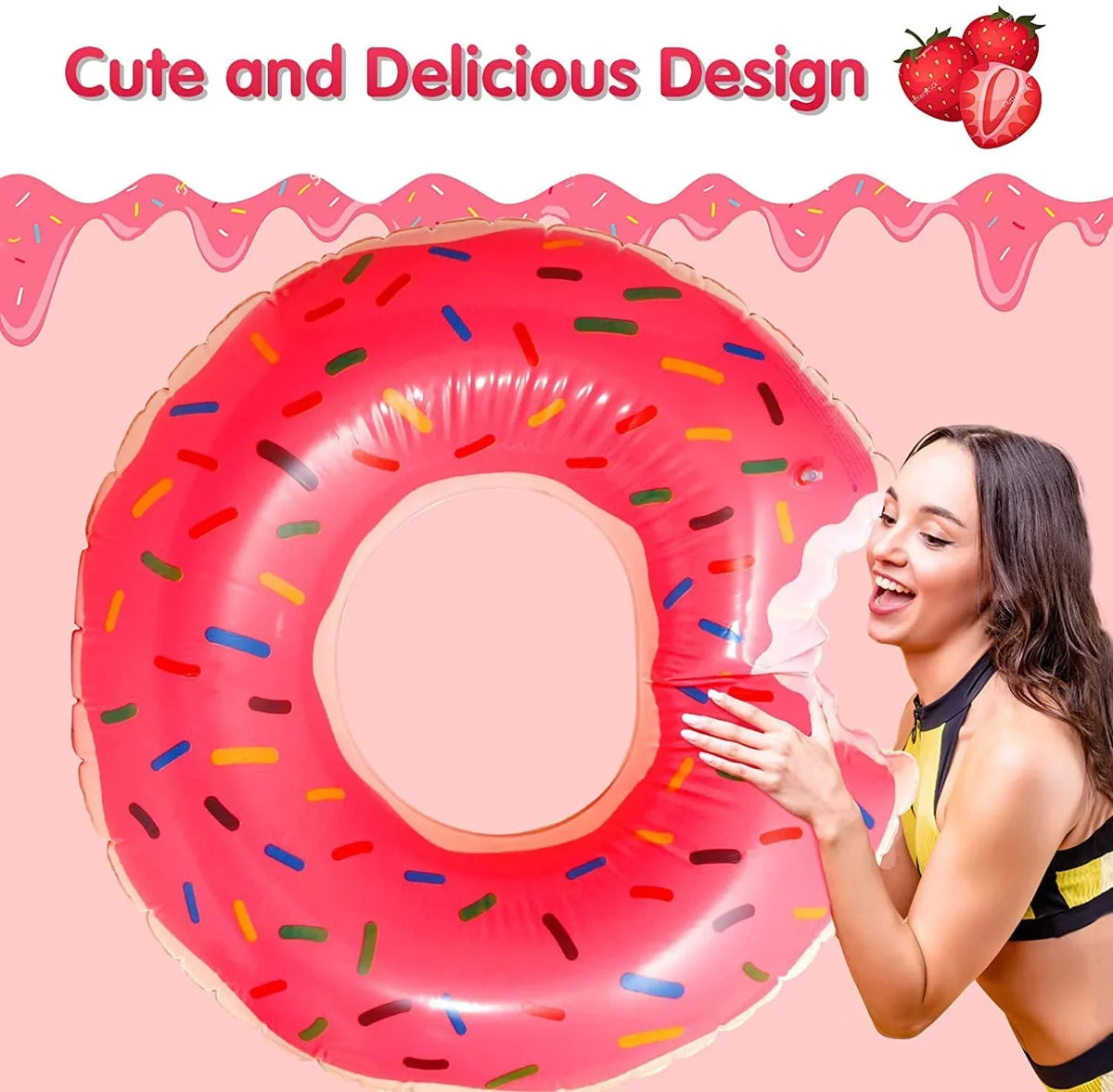 DMAR Donut Pool Floats Donut Pool Floatie Donut Tube Pool Doughnut Pool Float Donut Inflatables Doughnut Inner Tube Doughnut Pool Floatie Donut Pool Ring Donut Sizewimming Ring for Beach Pool