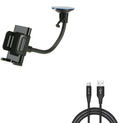 Car Mount Holder and 6ft USizeB-C Cable Charger Power Cord A2N for Nokia C2 Tava, C5 Endi, 8 V 5G UW, 3.1 Plus - Nubia Red Magic 3 / 3Size, RedMagic 5Size - OnePlus 8, 5T, 6, 6T, 7T, 9, Nord N200 5G