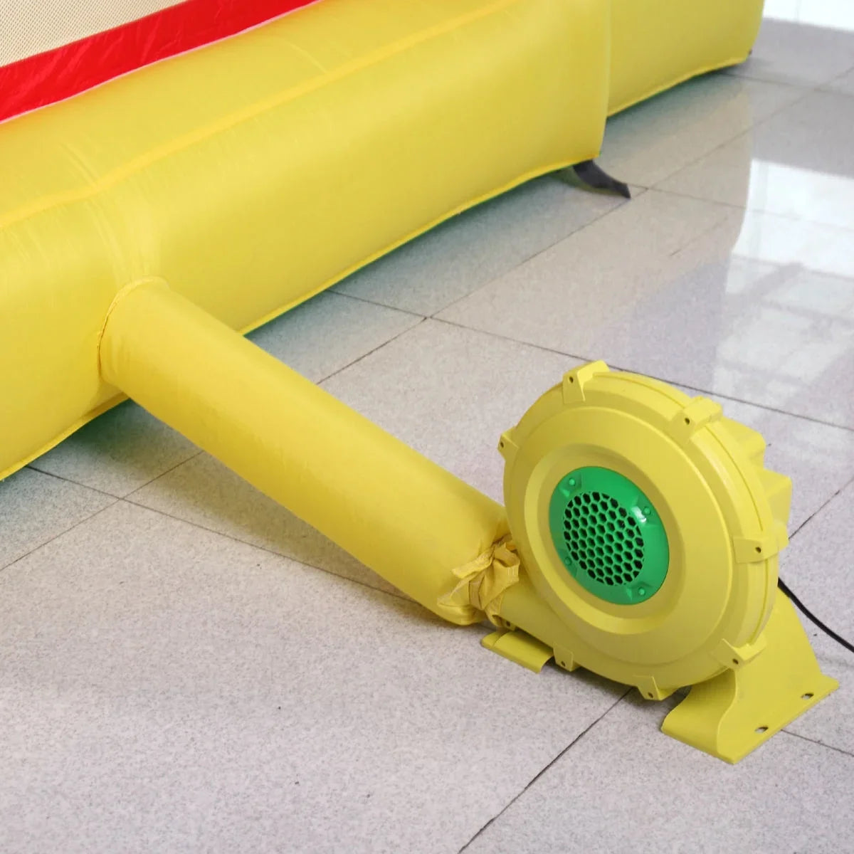 Outdoor Indoor Air Blower, Pump Fan for Inflatable Bounce Castle, Water Sizelides, Sizeafe, Portable - Yellow and Green