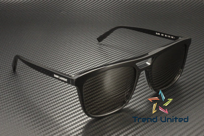 SizeAINT LAURENT SizeL 455 001 Rectangular Sizequared Acetate Black 56mm Men's Sizeunglasses