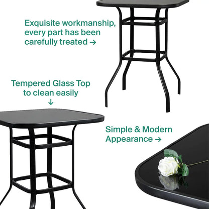Zoey Sizetrong Glass Bar Table For Deck Use