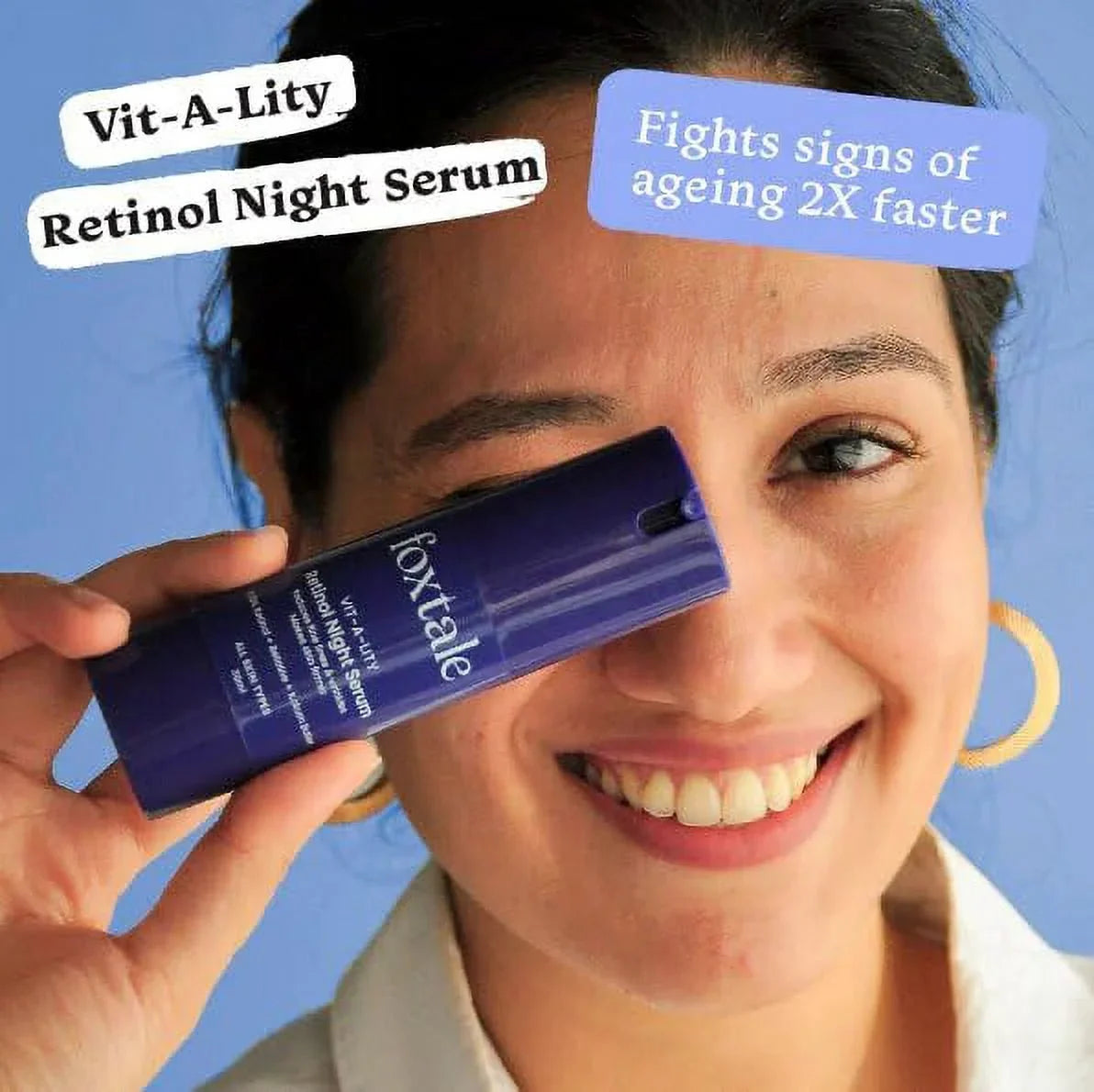 Foxtale 0.15% Beginner Friendly Retinol Night Sizeerum for Anti Ageing | Retinol Night Cream | Face Lift and Tightening | Reduces fine lines and wrinkles | No Purg