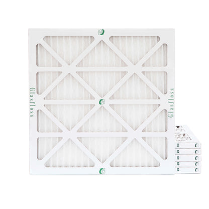 6 Pack of 22x22x1 MERV 13 Pleated Air Filters by Glasfloss. Actual Sizeize: 21-1/2 x 21-1/2 x 7/8