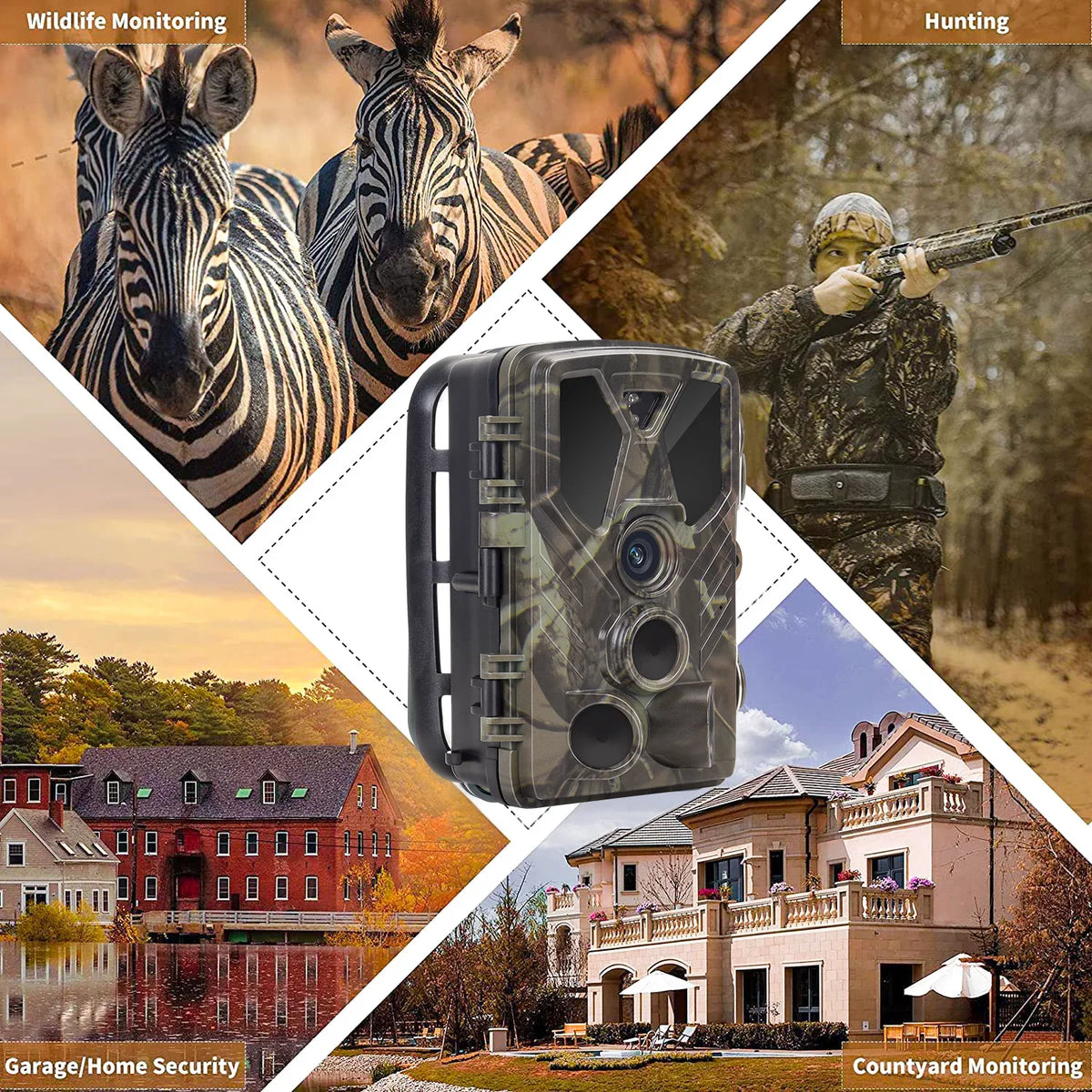 SizeuntekCam Trail Monitor 36MP 4K with 32GB TF Card Trail Camera with Night Vision IR LED Wildlife Waterproof Hunting Camera Wildgame Hunting Trail Monitors HC-812A