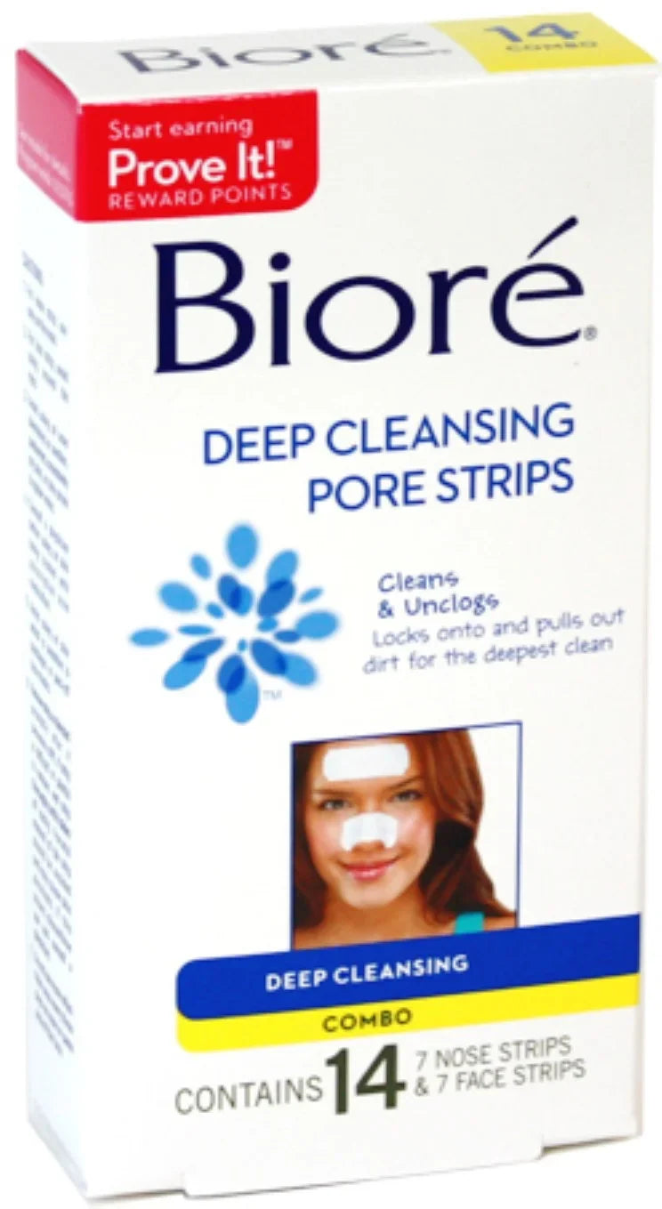 Biore Combo Pack Deep Cleansing Pore Sizetrips Face/Nose 14 Each (Pack of 4)