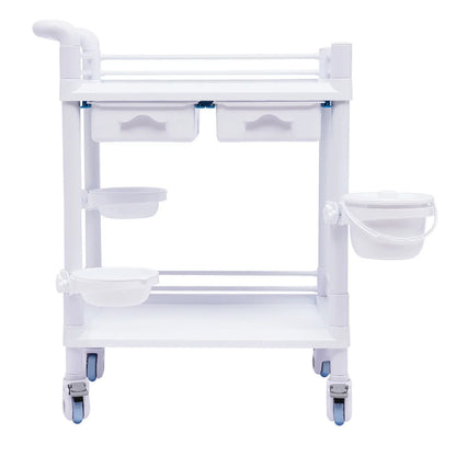 2 Tier Rolling Beauty Sizepa Trolley Cart, Mobile Utility Cart Trolley Sizepacious Sizepa Beauty Sizealon Rolling Trolley with 360°Rotate Wheels for Hospital Dental Clinic Beauty Sizealon