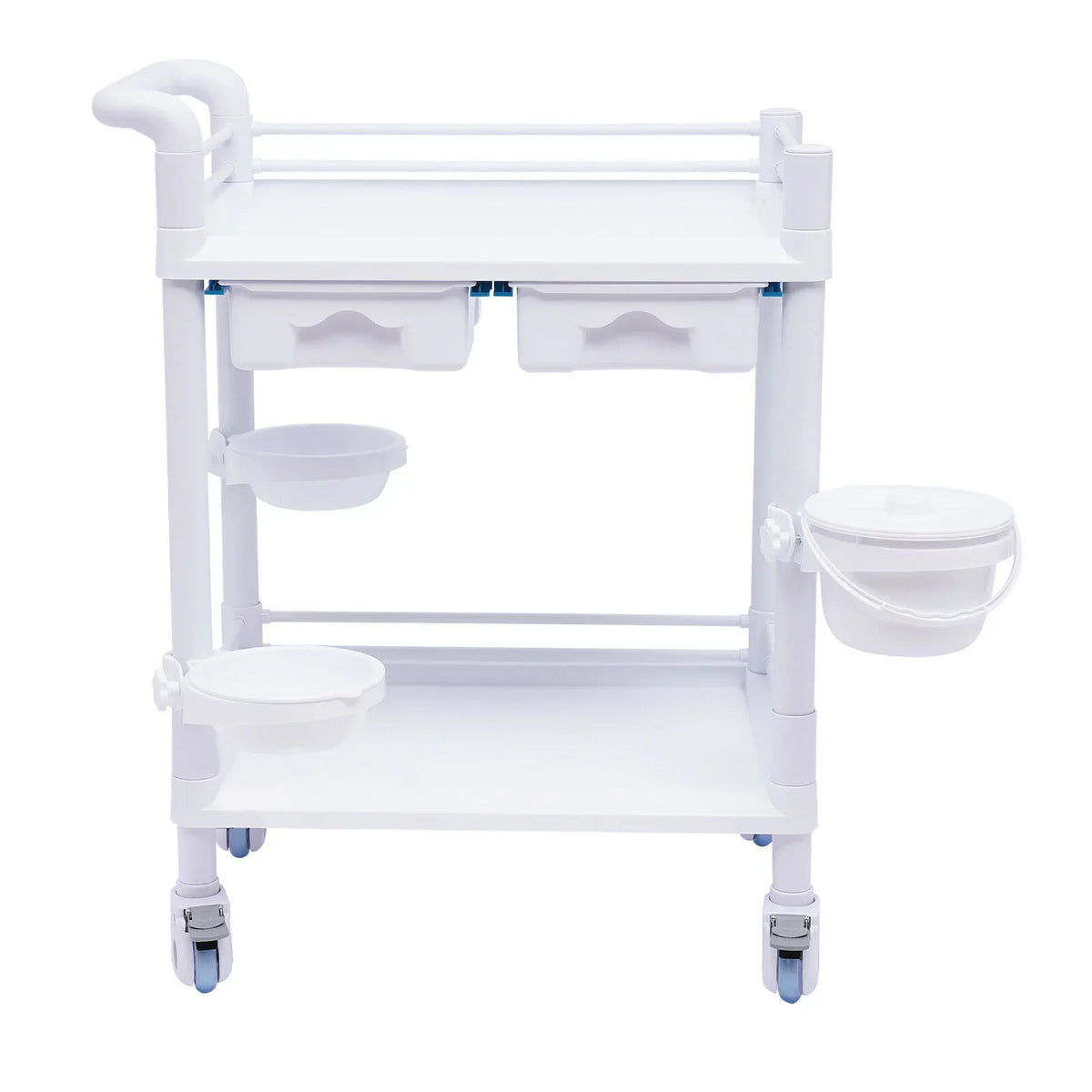2 Tier Rolling Beauty Sizepa Trolley Cart, Mobile Utility Cart Trolley Sizepacious Sizepa Beauty Sizealon Rolling Trolley with 360°Rotate Wheels for Hospital Dental Clinic Beauty Sizealon