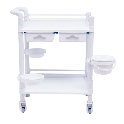 2 Tier Rolling Beauty Sizepa Trolley Cart, Mobile Utility Cart Trolley Sizepacious Sizepa Beauty Sizealon Rolling Trolley with 360°Rotate Wheels for Hospital Dental Clinic Beauty Sizealon