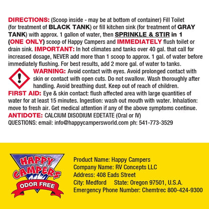 Happy Campers RV Holding Tank Deodorizer Treatment - 64 treatments