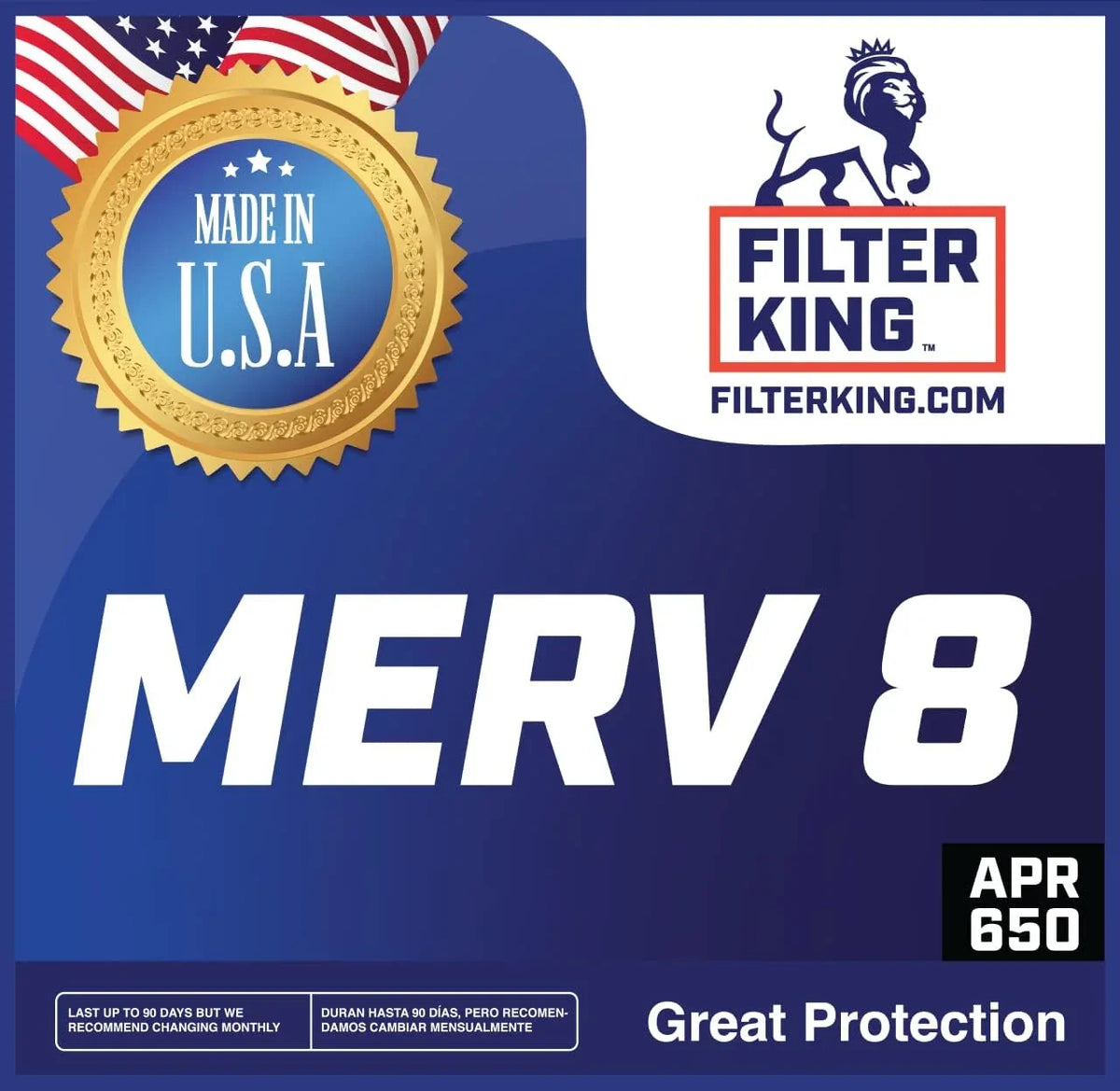 Filter King 23.5x53x1 Air Filter | 4-PACK | MERV 8 HVAC Pleated A/C Furnace Filters | MADE IN USizeA | Actual Sizeize: 23.5 x 53 x .75"