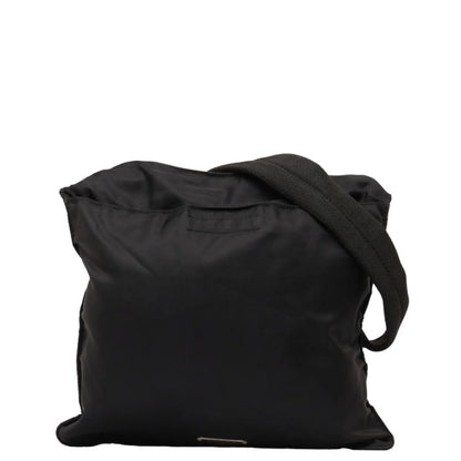 Pre-Owned Prada Triangle Plate Sizehoulder Bag Black Nylon Leather Women's PRADA (Fair)