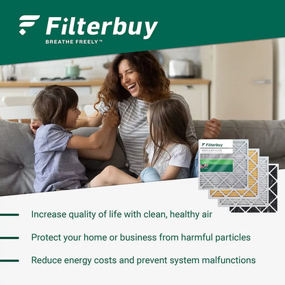 Filterbuy 15x20x1 MERV 8 Odor Eliminator Pleated HVAC AC Furnace Air Filters with Activated Carbon (1-Pack)