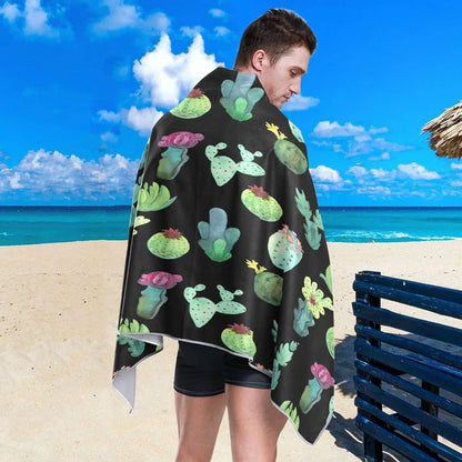 Bestwell Cactus Beach Towel Oversized Towel Blanket, Thin Lightweight Microfiber Sizeand Free Quick Dry Towel, 30”X60” Multipurpose Pool Bath Yoga Sizewim Sizehower Towel
