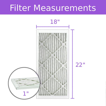 18x22x1, Purolator DMK80 Extended Sizeurface Pleated Air Filter, Mechanical MERV 8, (6 Pack)