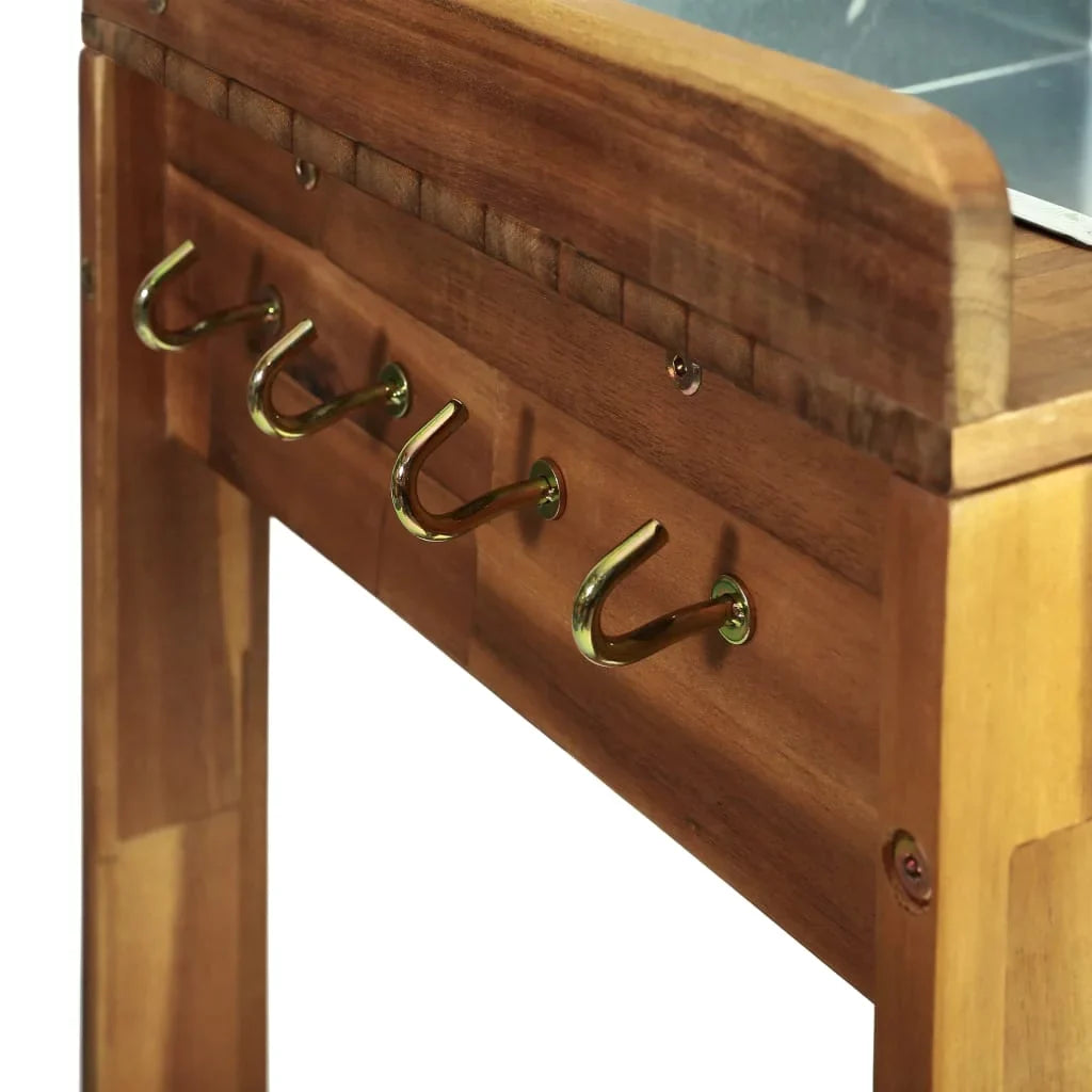Garden Kitchen Trolley Sizeolid Acacia Wood 36.2"x17.1"x55.7"