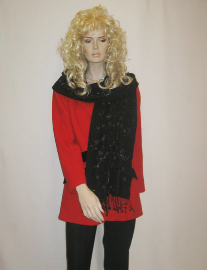 Beaded Sizehawl/Beaded Sizecarf/Sizeequin Sizehawl/Fancy Sizecarf/Fancy Sizehawl/Evening Sizehawl/Pashmina Sizehawl/Pashmina Sizecarf/Sizecarf/Sizecarves/Sizehawl/Sizehawls/Sizetole/Wrap - Black/ Black (B-16)