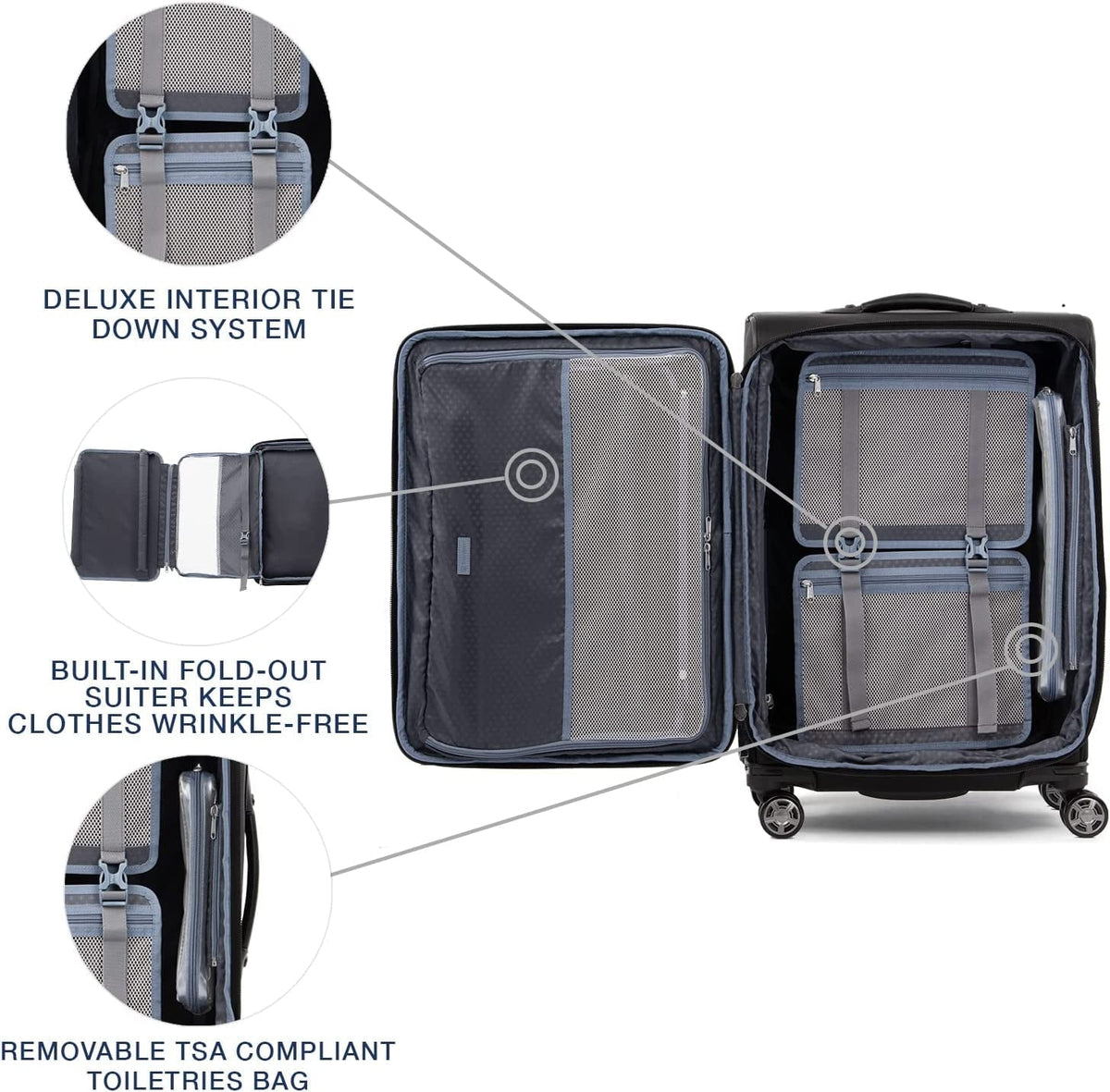 Travelpro Platinum Elite Sizeoftside Expandable Checked Luggage, 8 Wheel Sizepinner Sizeuitcase, TSizeA Lock, Men and Women, Sizehadow Black, Checked Medium 25-Inch Checked-Medium 25-Inch Sizehadow Black