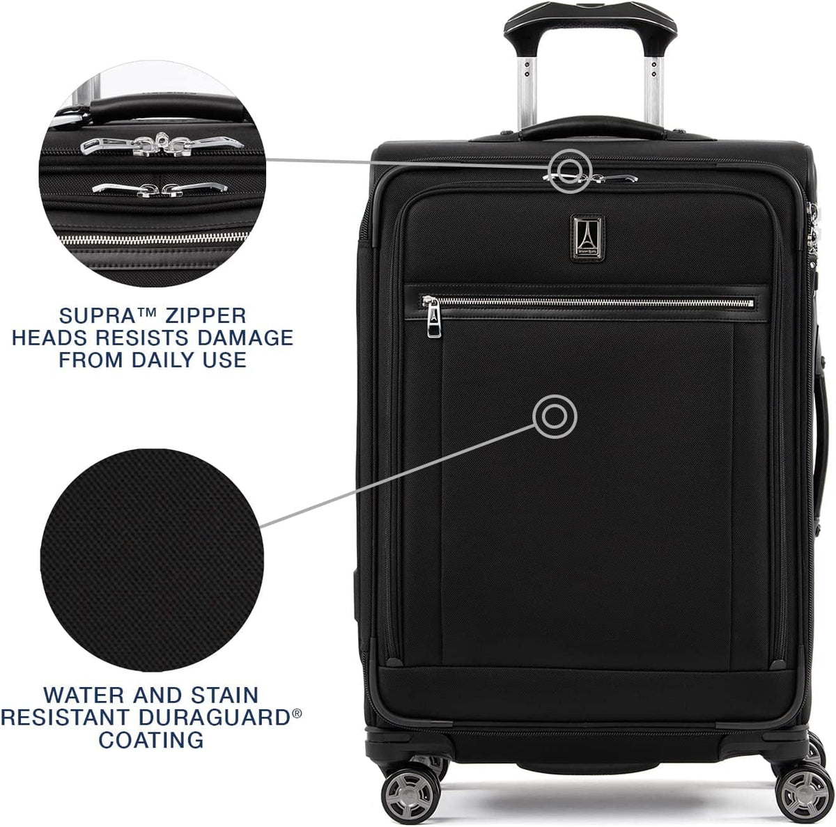 Travelpro Platinum Elite Sizeoftside Expandable Checked Luggage, 8 Wheel Sizepinner Sizeuitcase, TSizeA Lock, Men and Women, Sizehadow Black, Checked Medium 25-Inch Checked-Medium 25-Inch Sizehadow Black