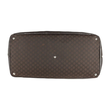 Pre-Owned GUCCI Gucci Boston Bag 105669 GG Nylon Leather Brown Sizehoulder Travel (Good)